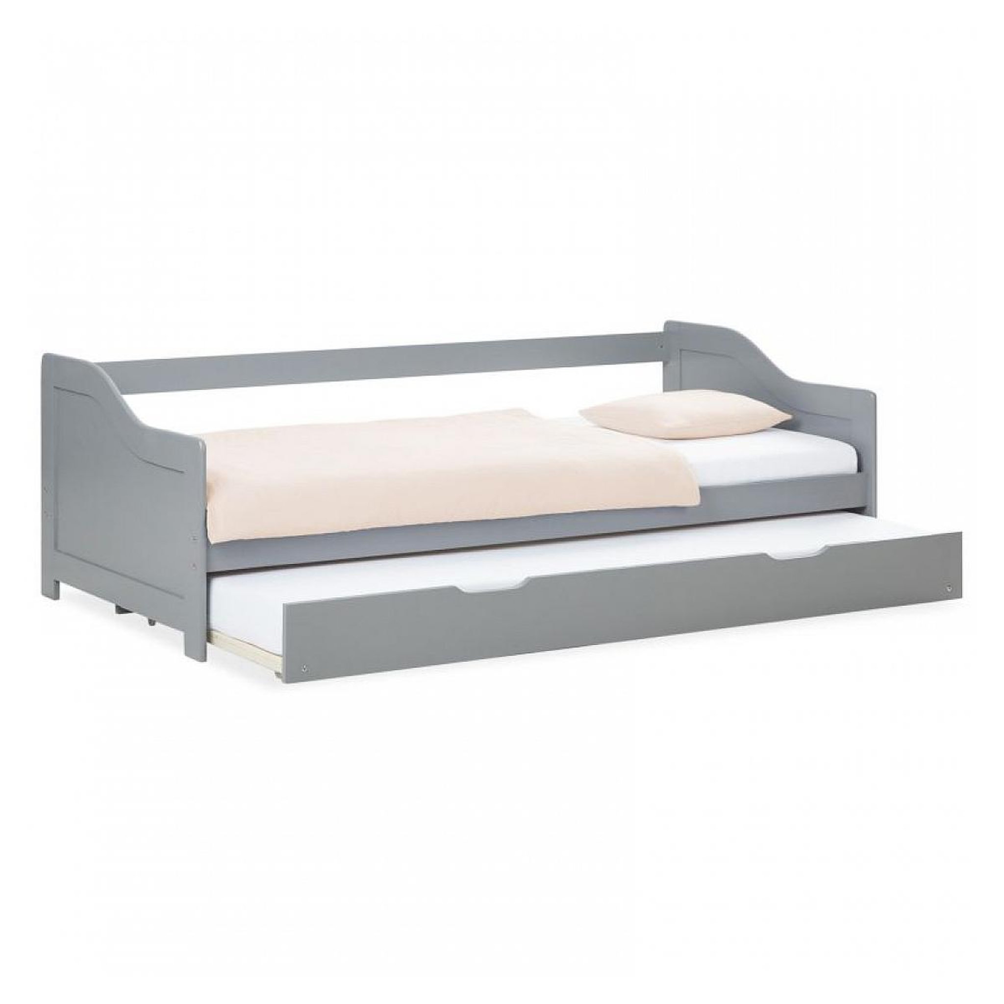 HomeStyle4U Lit gigogne 90x200 cm - couleur gris