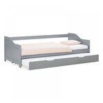 HomeStyle4U Lit gigogne 90x200 cm - couleur gris