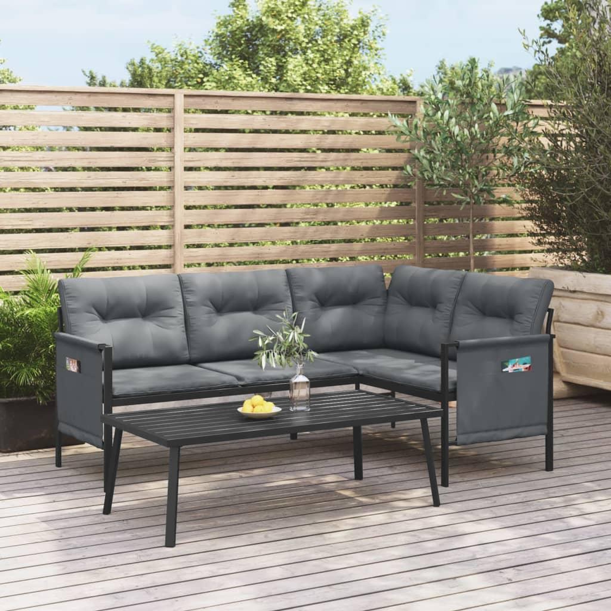 Voir la diapositive 1 : VIDAXL Salon de jardin 2 pcs anthracite acier