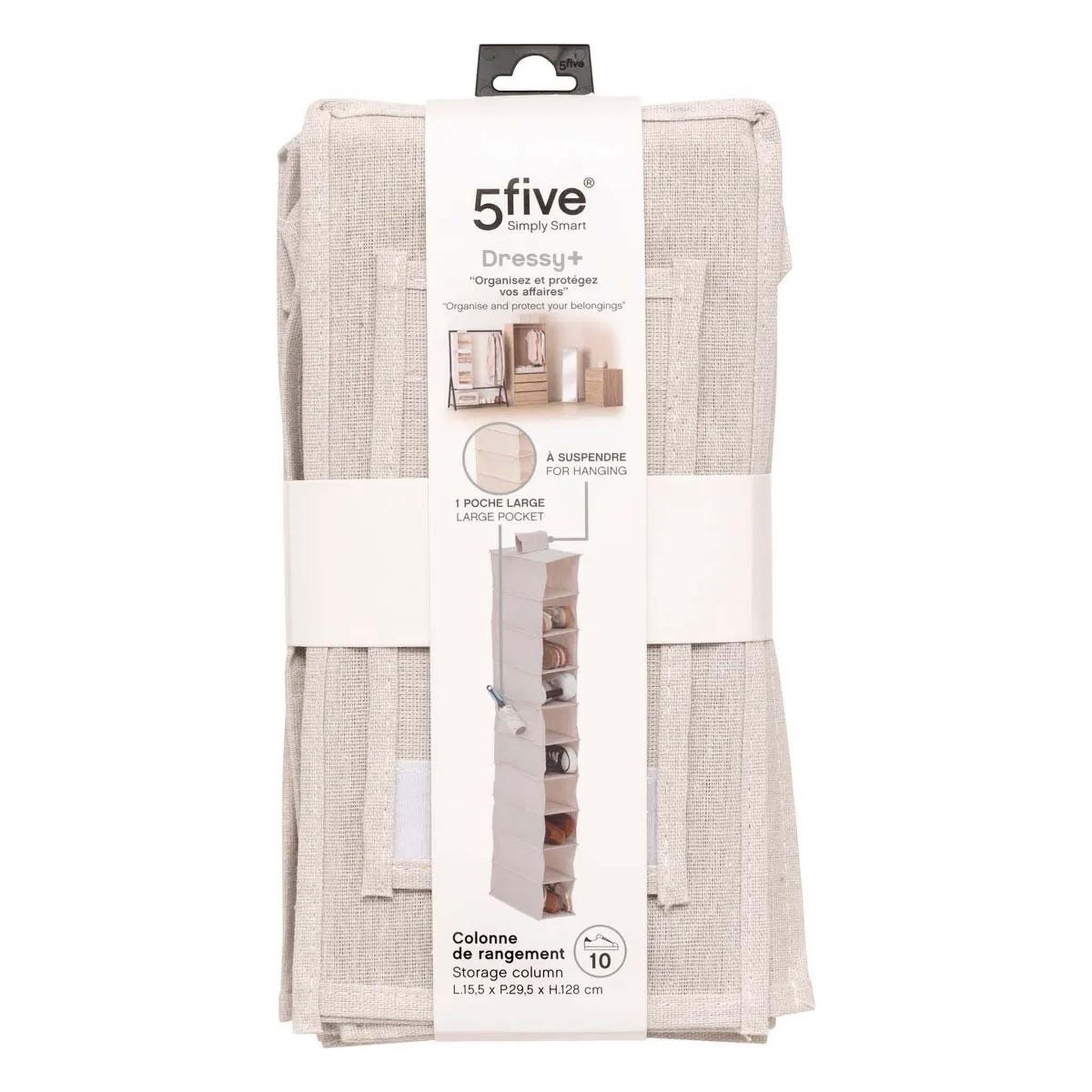 Voir la diapositive 4 : FIVE Range-Chaussures 10 Cases  Dressy  128cm Beige