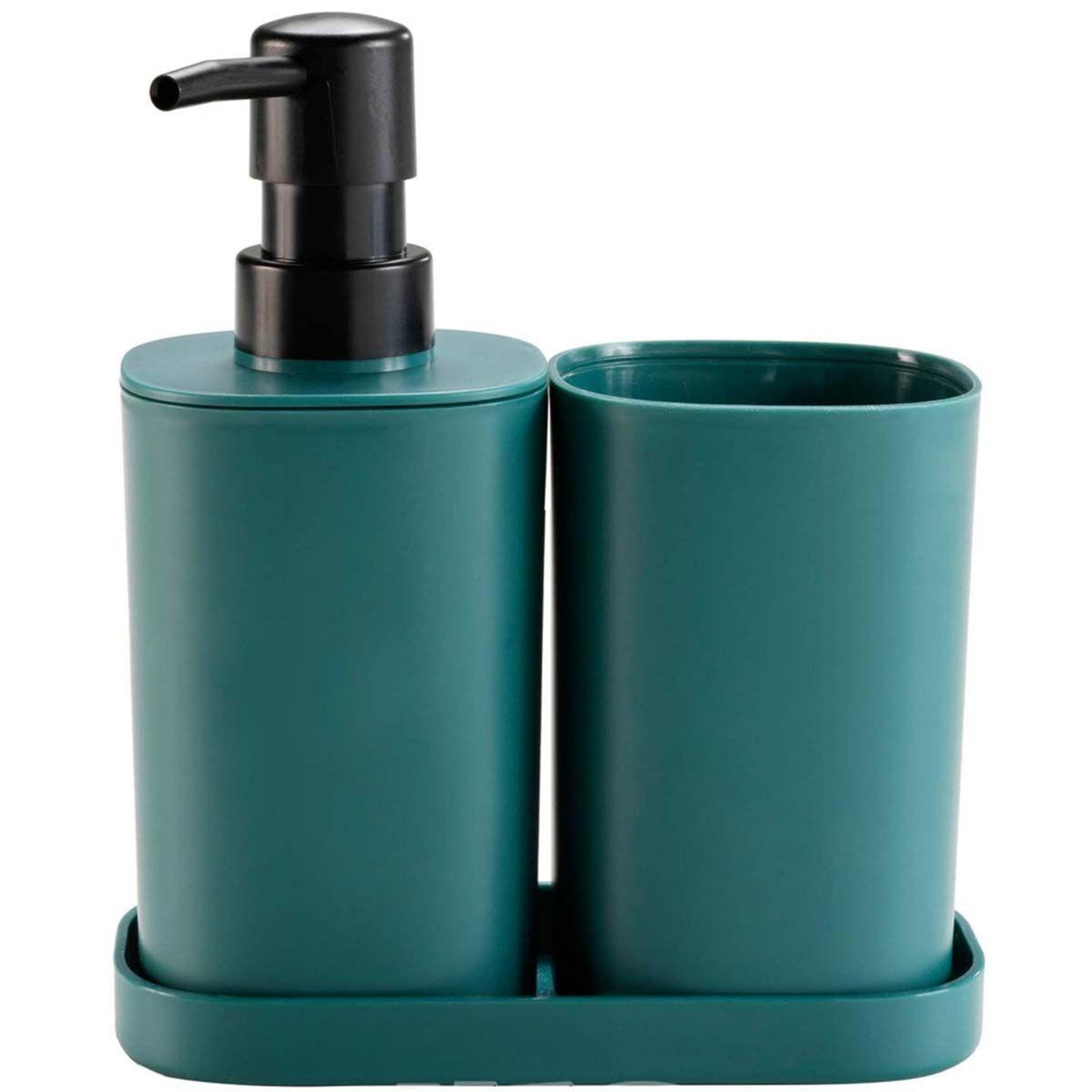 Voir la diapositive 1 : Douceur d'Intérieur Set de 3 accessoires salle de bain  vita  19cm émeraude