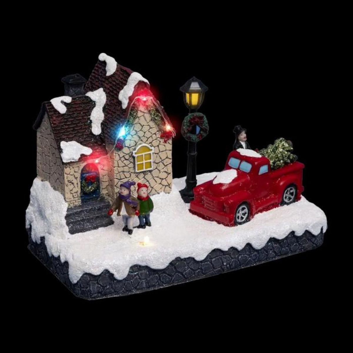 FEERIC LIGHT & CHRISTMAS Village de Noël Boutique Sapin  Ville  19cm Multicolore