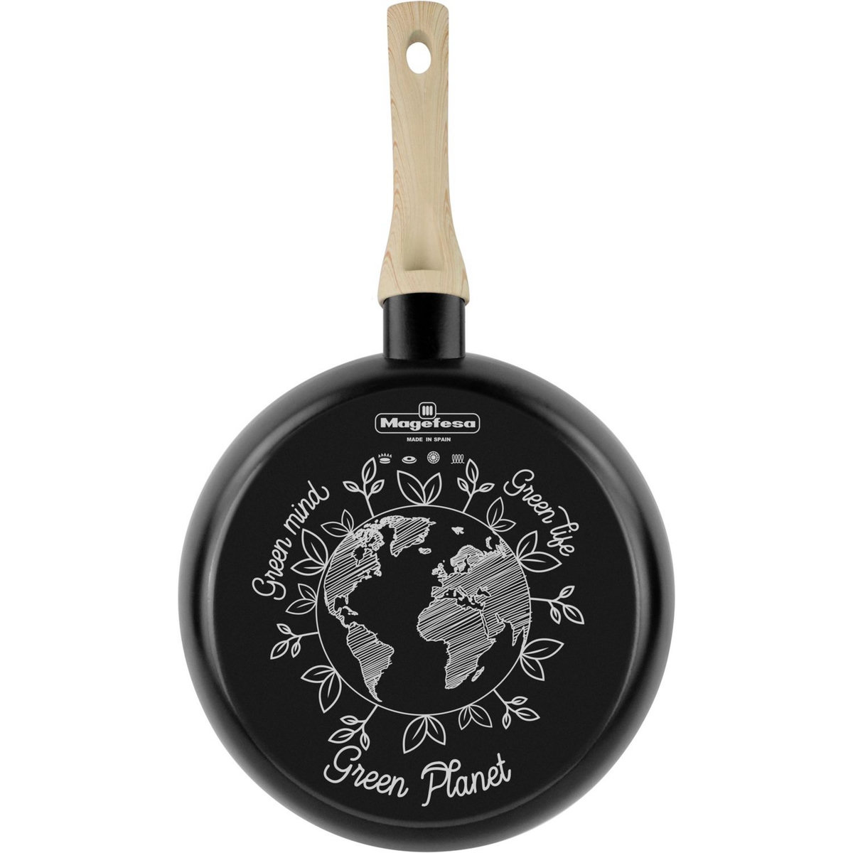 Poêle induction acier émaillé 28 cm