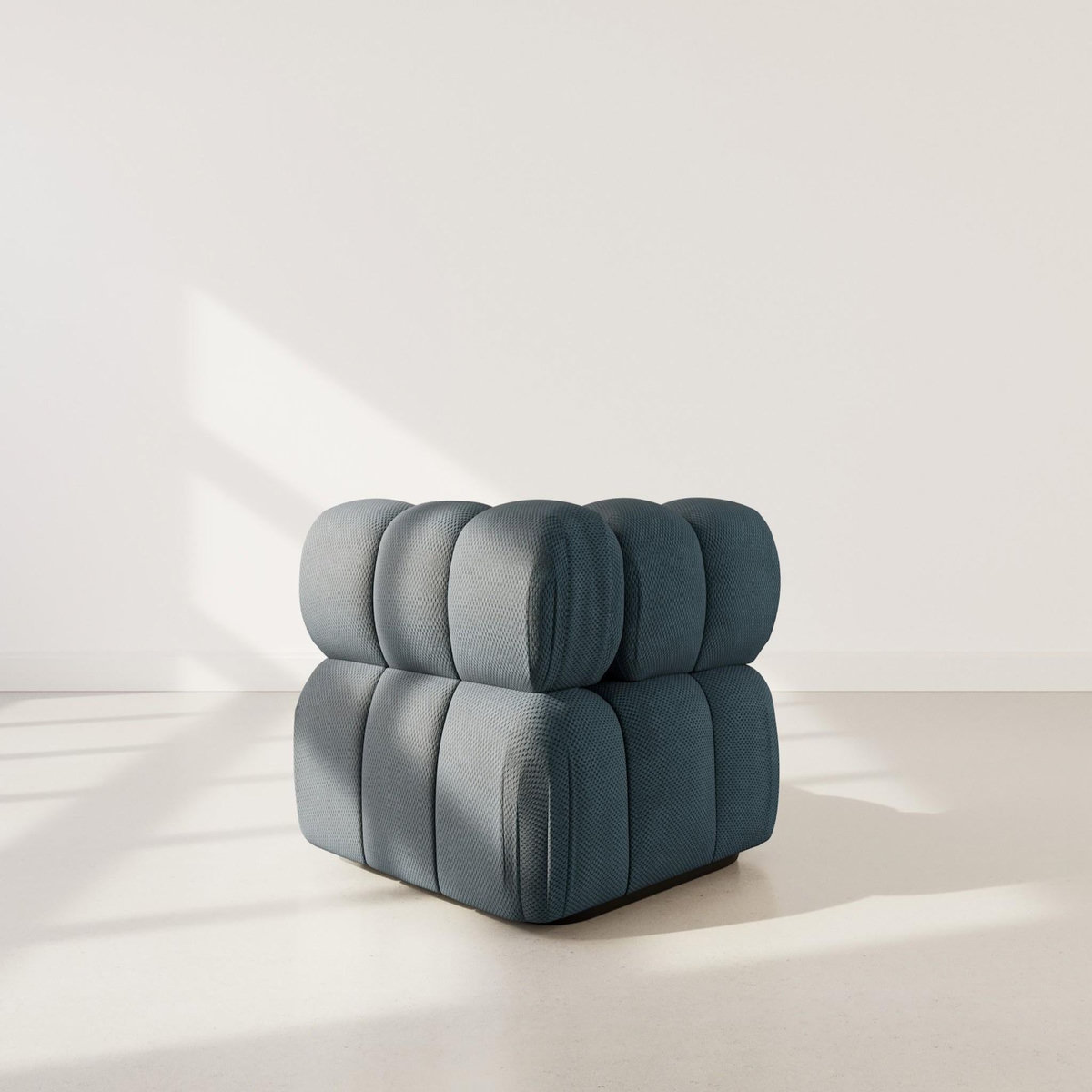 LISA DESIGN Ruby - module d'assise d'angle gauche en velours texturé