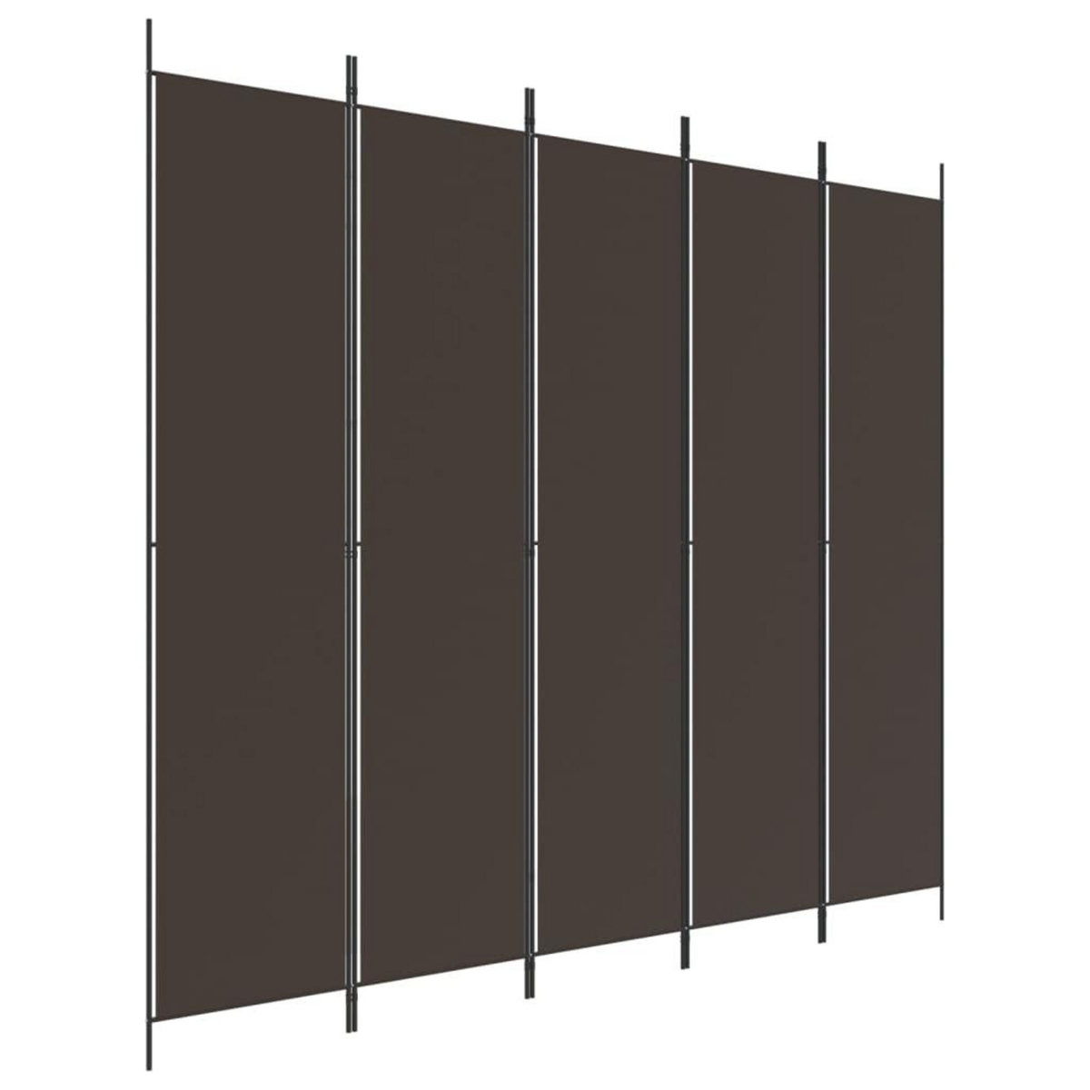 VIDAXL Cloison de separation 5 panneaux Marron 250x220 cm Tissu