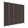 Voir la diapositive 2 : VIDAXL Cloison de separation 5 panneaux Marron 250x220 cm Tissu