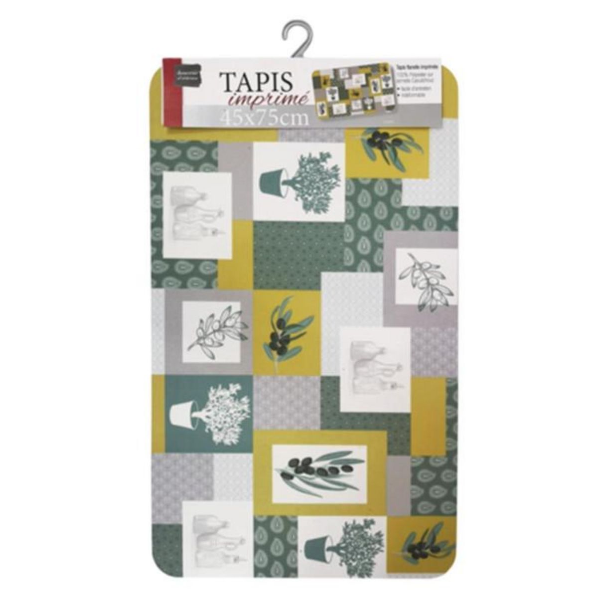 Paris Prix Tapis Imprimé  Graziella  45x75cm Jaune & Vert