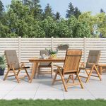 VIDAXL Chaises de jardin inclinables lot de 4 et coussins bois teck