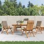 Voir la diapositive 1 : VIDAXL Chaises de jardin inclinables lot de 4 et coussins bois teck