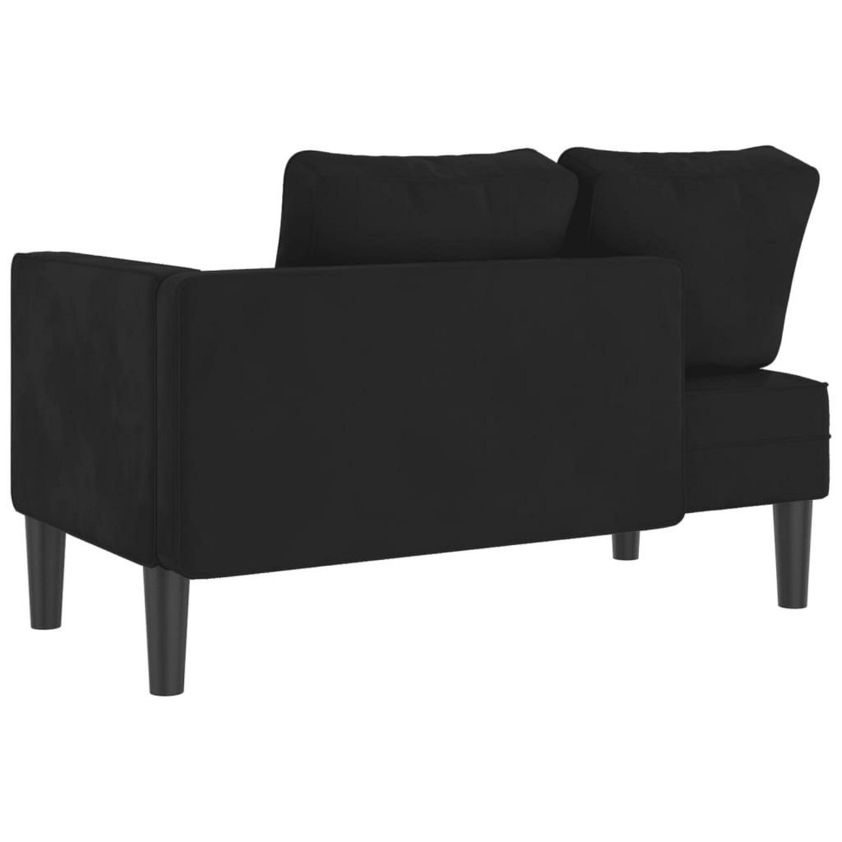 VIDAXL Chaise longue avec coussins noir velours