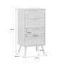 Voir la diapositive 4 : SWEEEK Commode chiffonnier effet bois et cannage 4 tiroirs naturel. poignée en métal doré - L 48 x P 39.5 x H 96 cm - Eva