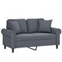 Voir la diapositive 3 : VIDAXL Canape 2 places avec oreillers gris fonce 120 cm velours