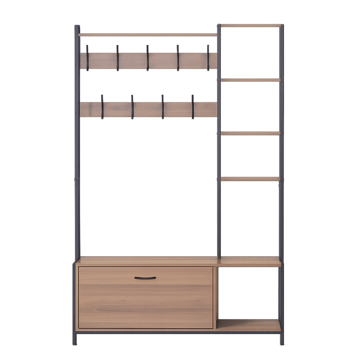 CONCEPT USINE Meuble d'entrée 182x120cm noyer et noir MANTI