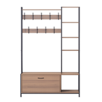 CONCEPT USINE Meuble d'entrée 182x120cm noyer et noir MANTI