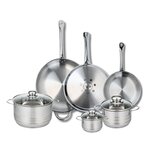 ELO Ensemble de 3 Poêles de cuisson 24, 28 et 32 cm et 3 faitouts 12, 16 et 20 cm Elo Profi Brillant