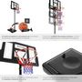 Voir la diapositive 4 : tectake Panier de basket avec ballon et pompe inclus noir