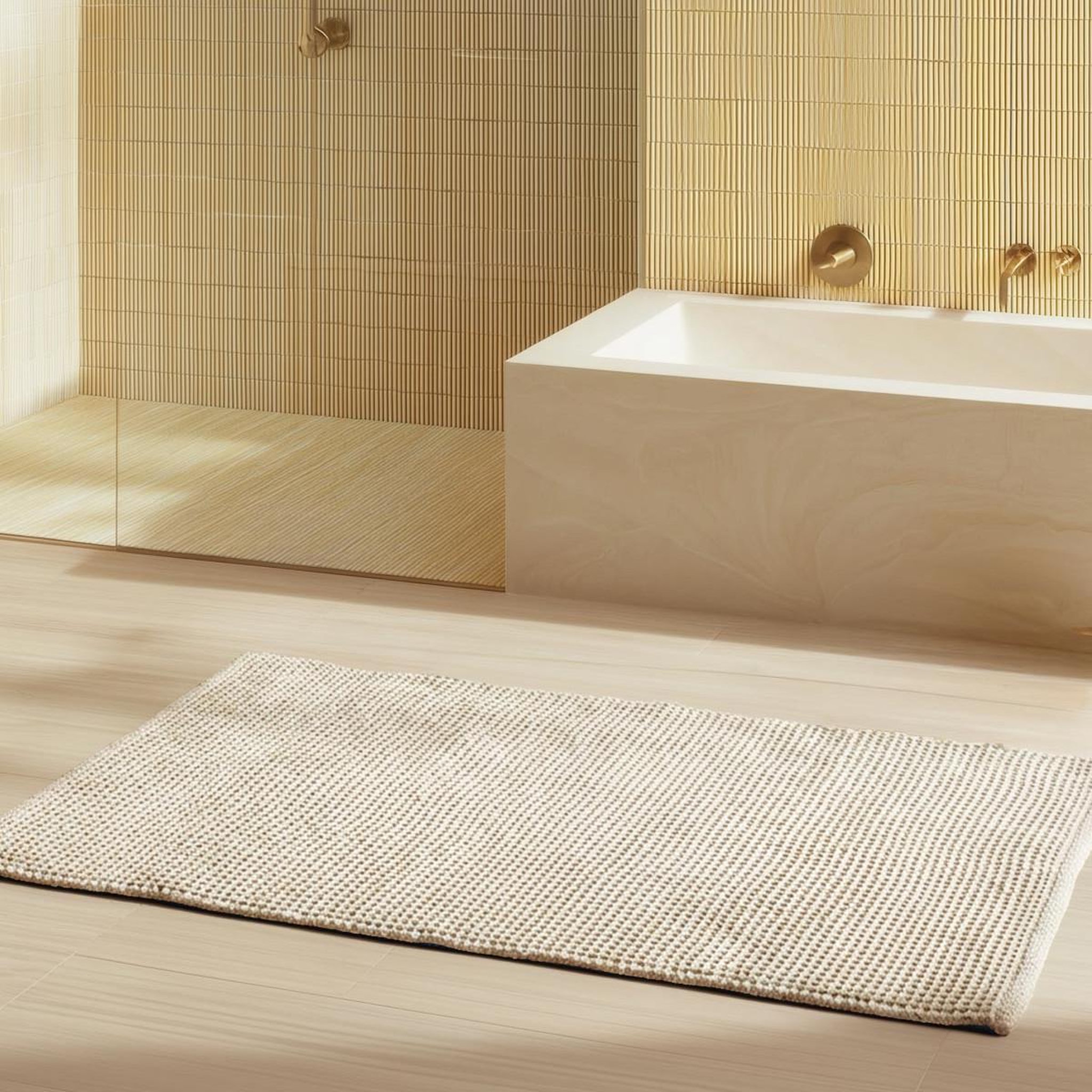 Voir la diapositive 1 : Sensei Maison Tapis de bain et descente de lit TRECCIA