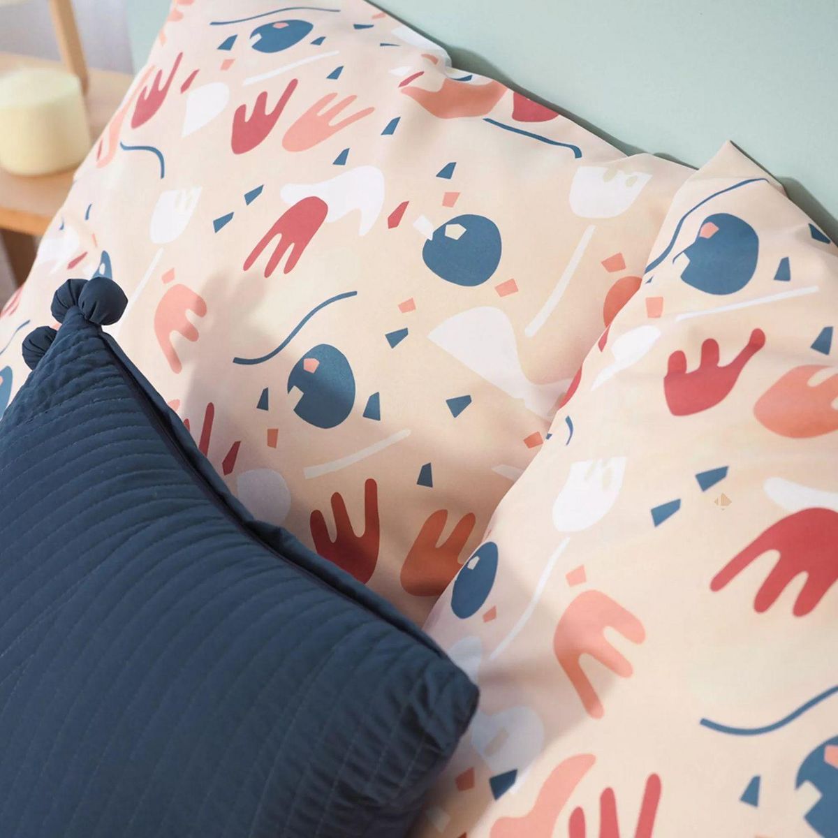 COTE DECO Parure de lit Anaheim - Microfibre 72 g/m² - 220 x 240 cm - Rose