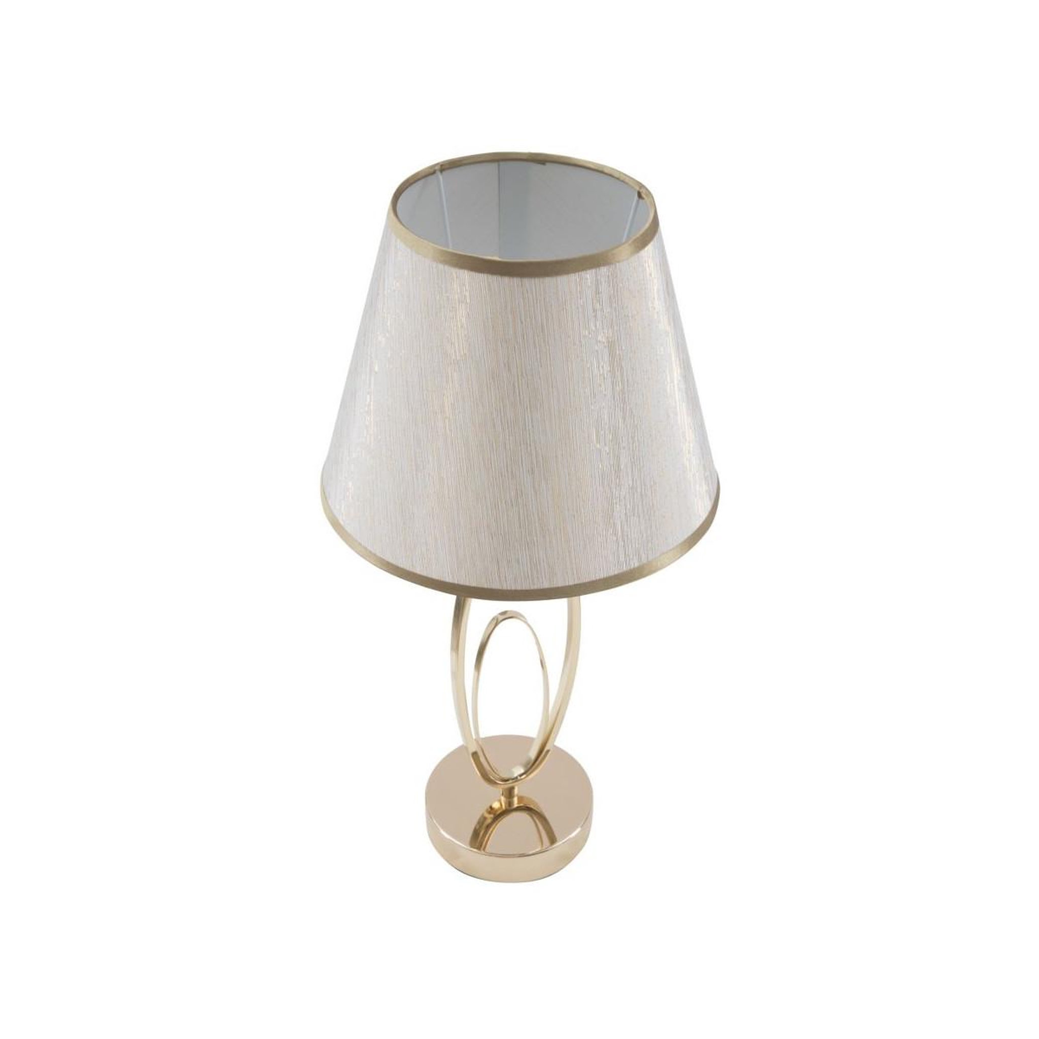 Voir la diapositive 6 : Paris Prix Lampe à poser en métal  flush  47cm crème & or