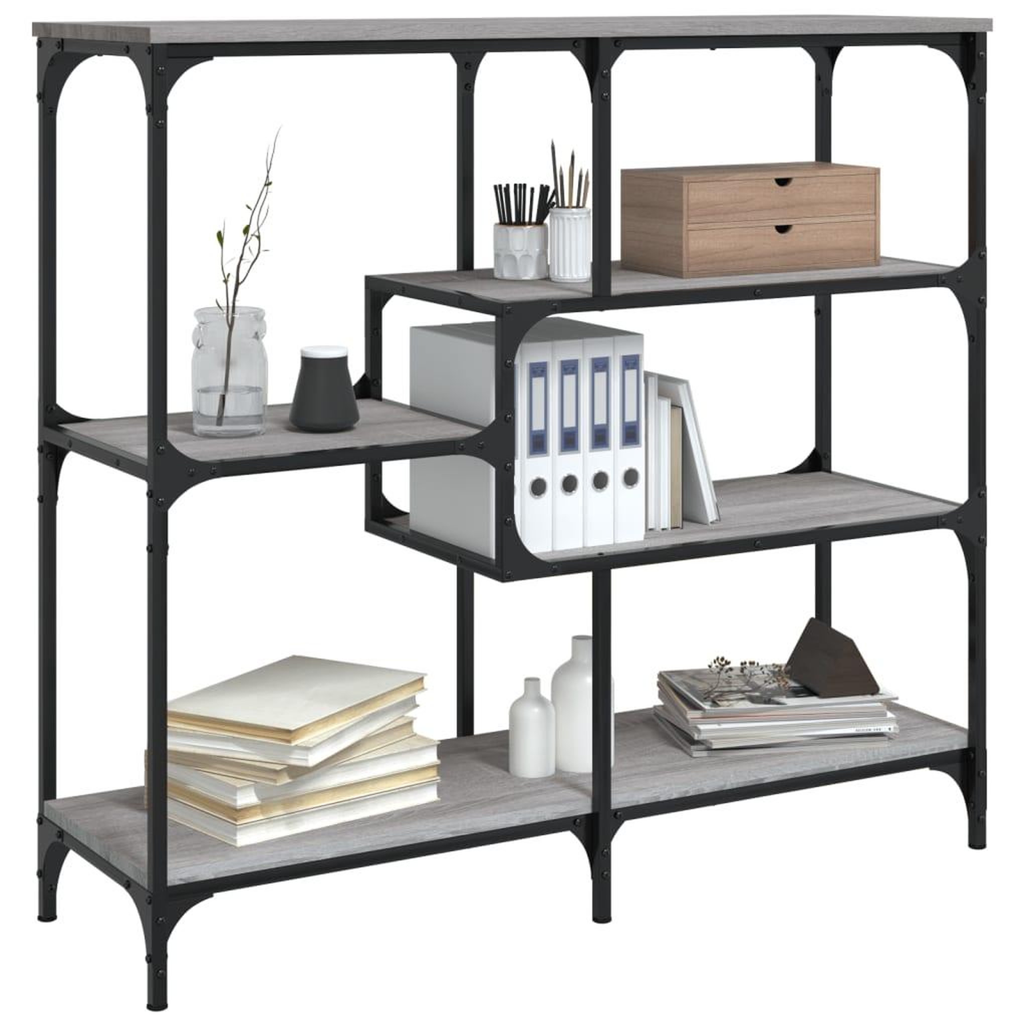 Voir la diapositive 3 : VIDAXL Table console sonoma gris 103x32x95 cm bois d'ingenierie