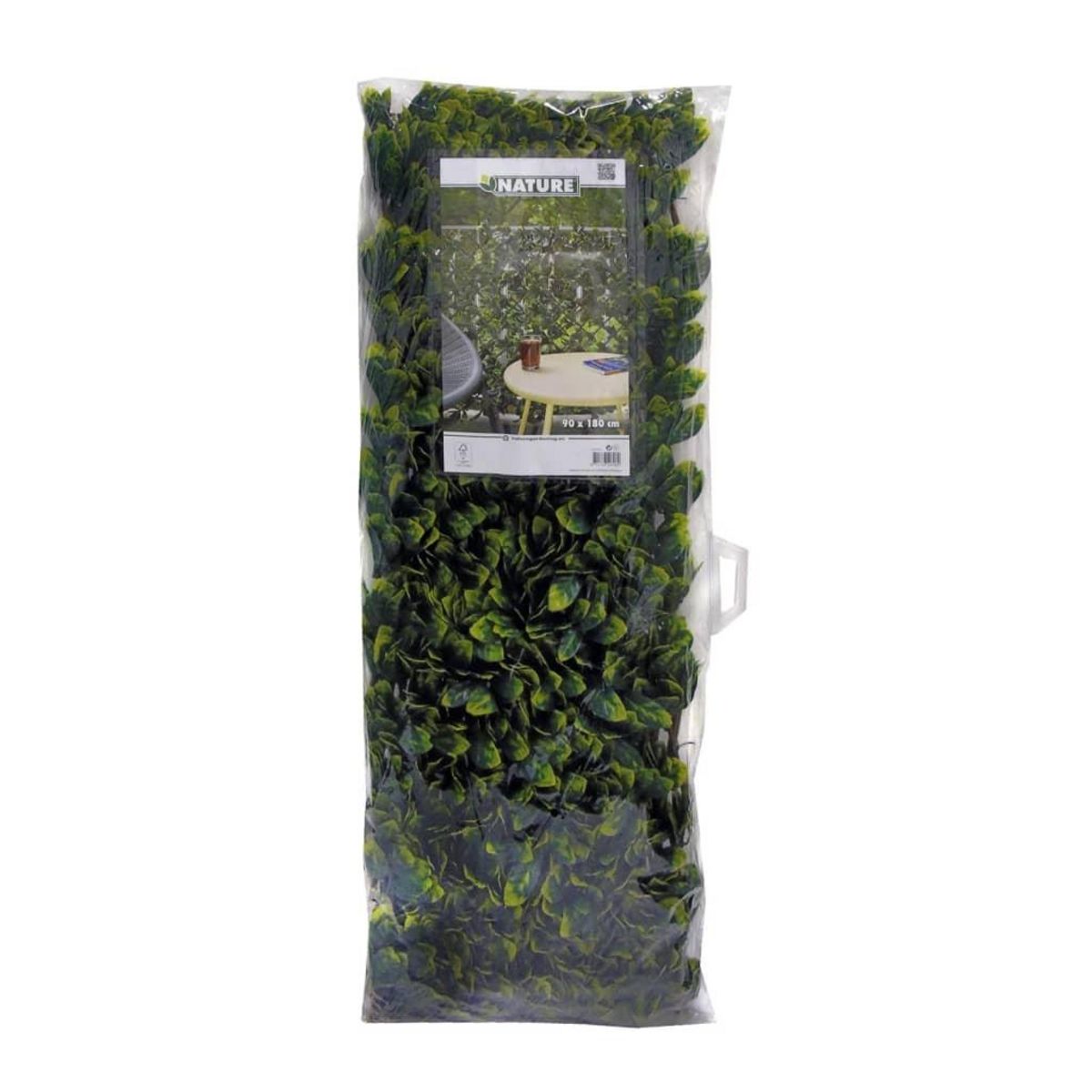 NATURE Treillis extensible en osier avec feuillage PE Troène de Californie 180 x 90 cm - Nature