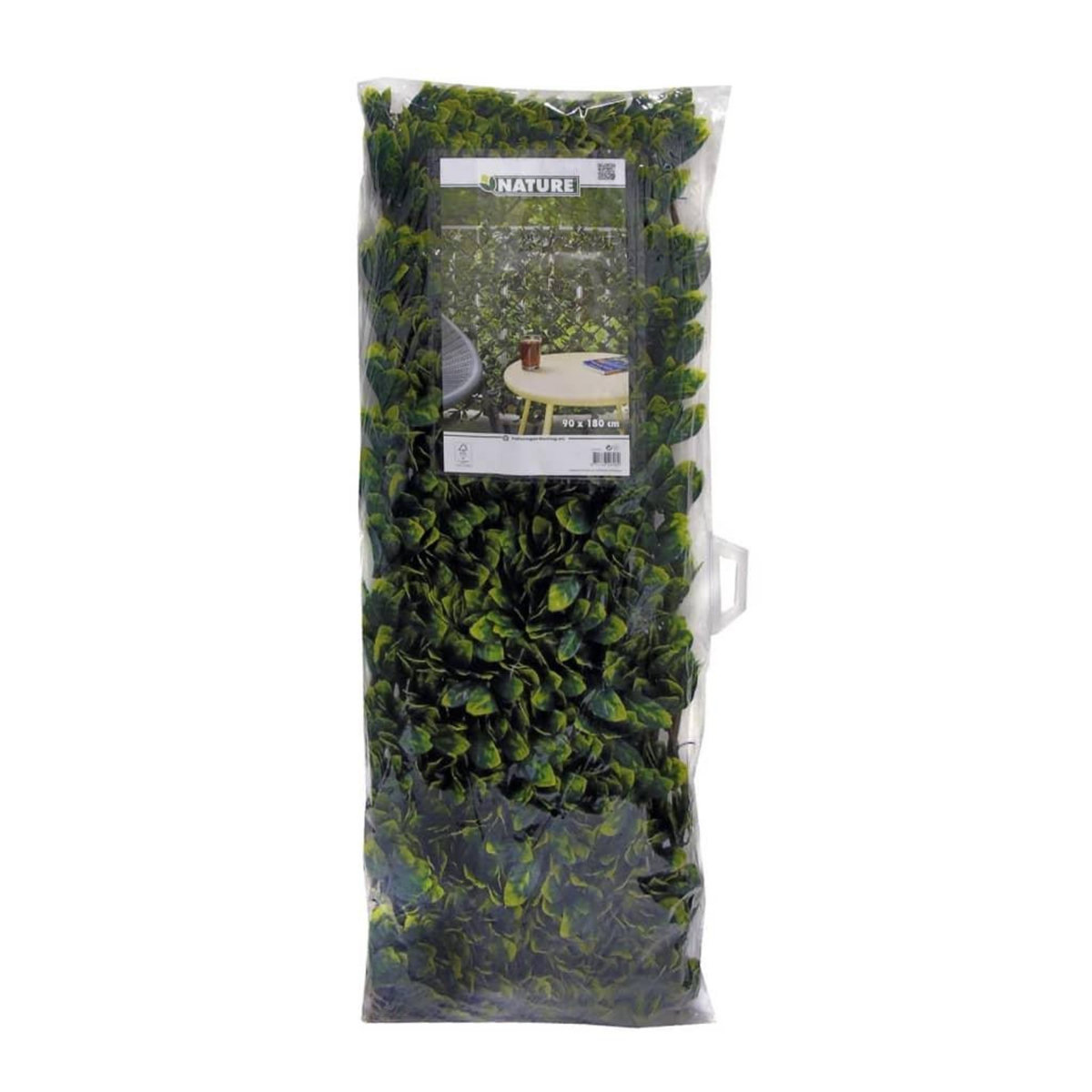 NATURE Treillis extensible en osier avec feuillage PE Troène de Californie 180 x 90 cm - Nature