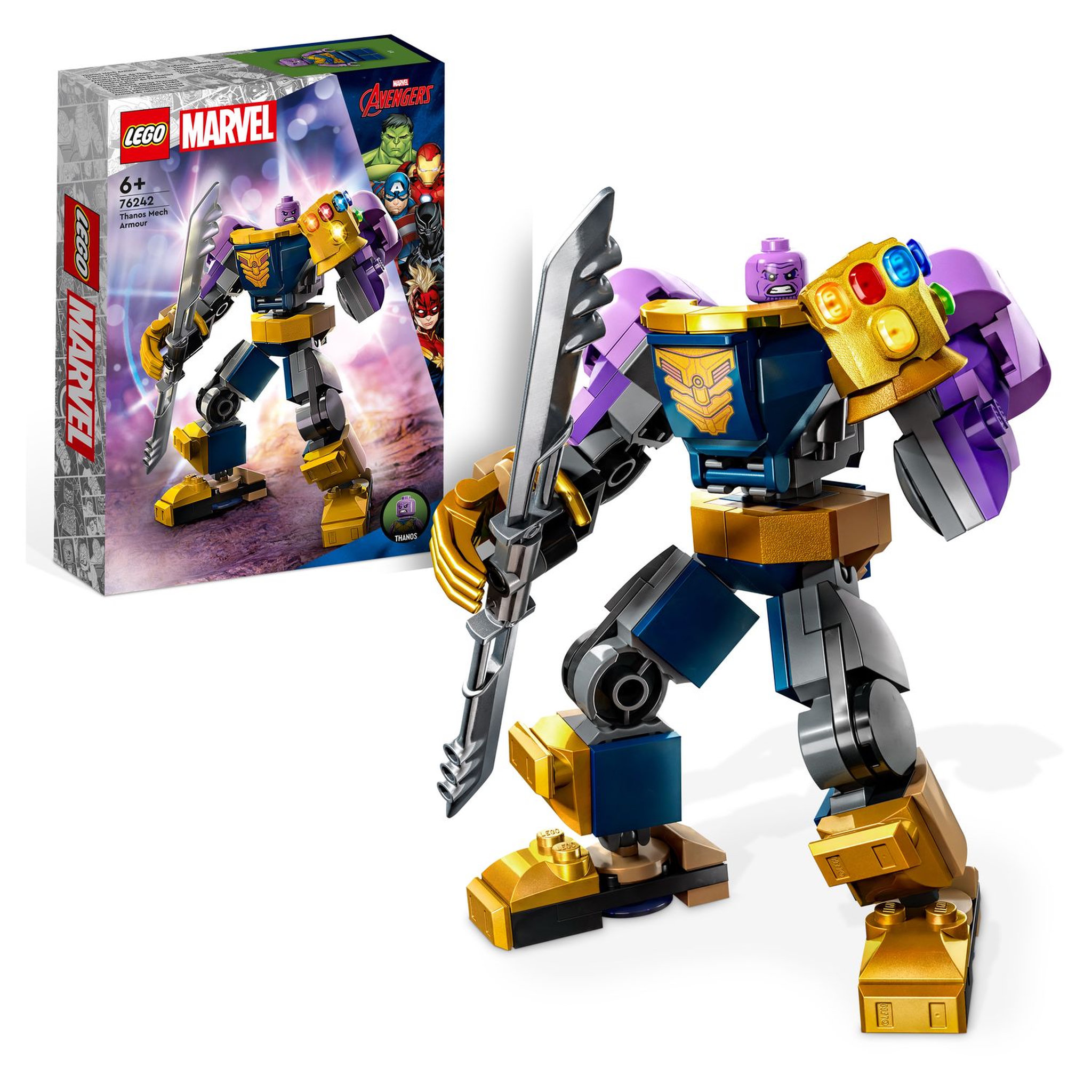 Voir la diapositive 2 : LEGO Marvel 76242 L&rsquo;Armure Robot de Thanos, Figurine Avengers, Jouet de Construction, avec Gant de l'Infini