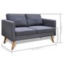 Voir la diapositive 6 : VIDAXL Ensemble de canapes a 2 places et a 3 places Tissu Gris fonce