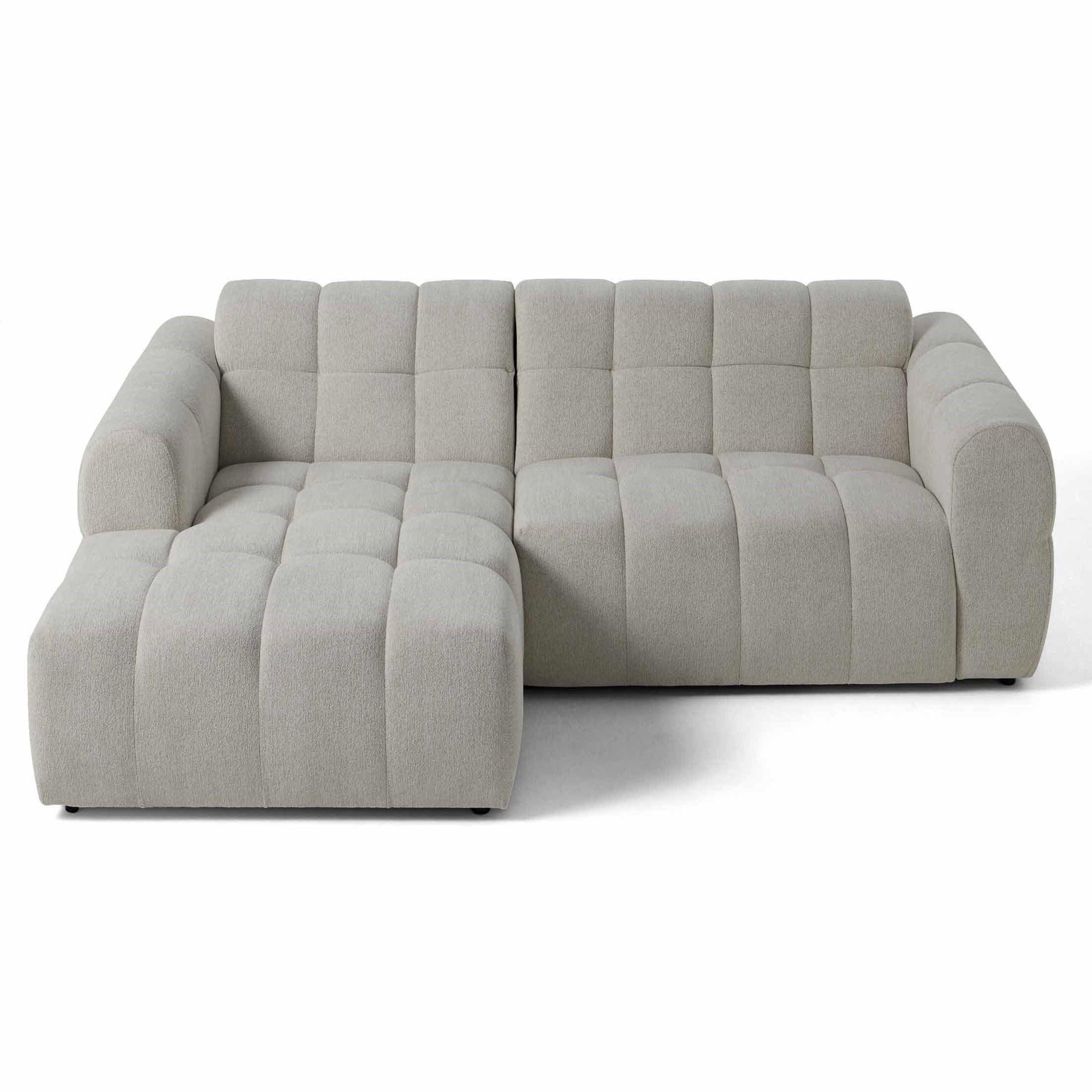BEST MOBILIER Ray - canapé d'angle gauche - 4 places - en tissu texturé. Coloris disponibles : Gris, Vert, Beige, Orange, Bleu