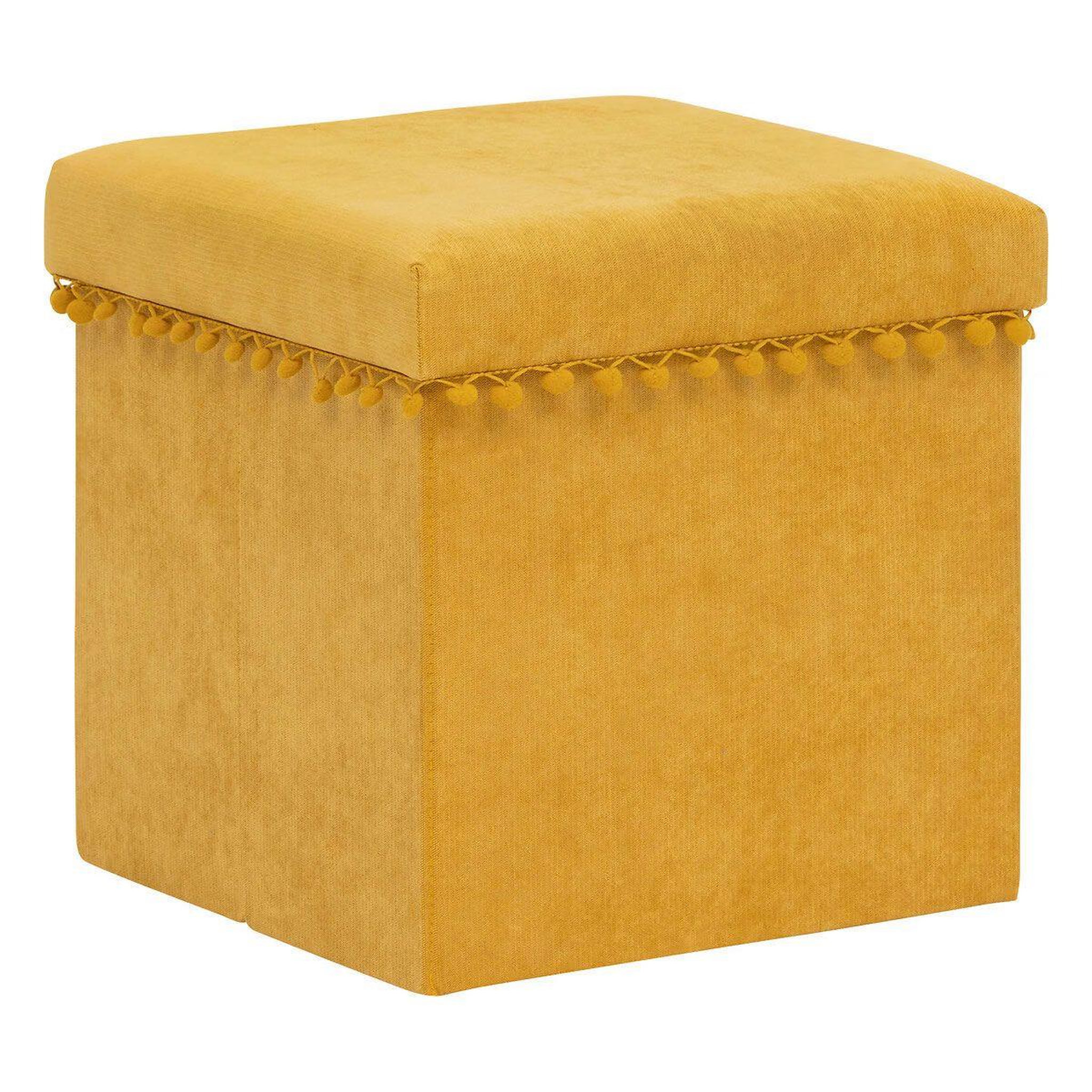 ATMOSPHERA Pouf coffre pliable  mémo  40cm ocre