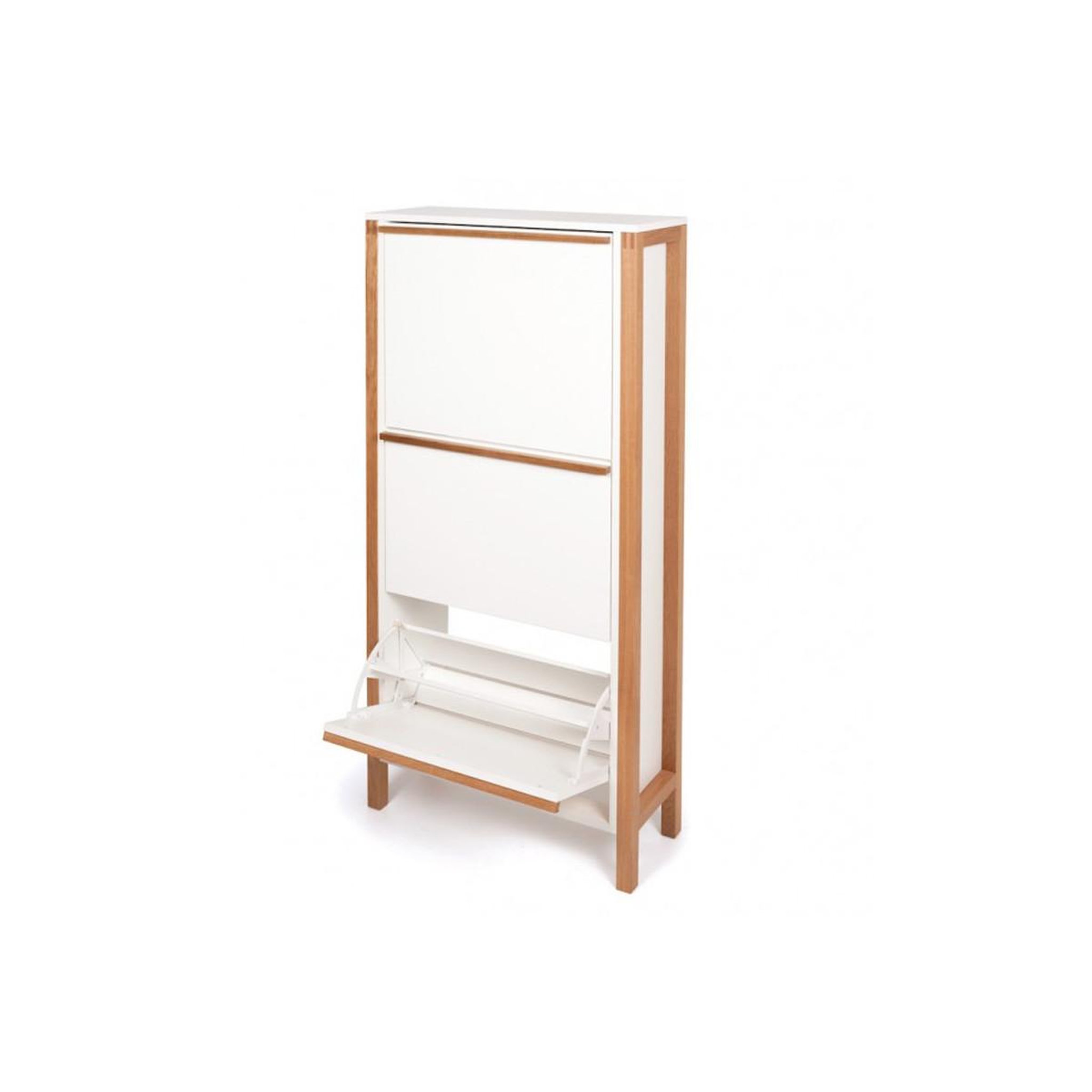 Voir la diapositive 2 : Paris Prix Meuble à chaussures 3 portes  northgate  139cm chêne & blanc
