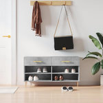 VIDAXL Banc à chaussures gris béton 102x35x55 cm bois d ingénierie