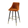 Voir la diapositive 3 : Rendez vous déco Lot de 2 chaises de bar en velours orange 78 cm-Aristote