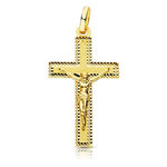 L'ATELIER D'AZUR Pendentif  - Médaille Christ sur la Croix Or 18 Carats 750 Jaune - Chaines Offertes