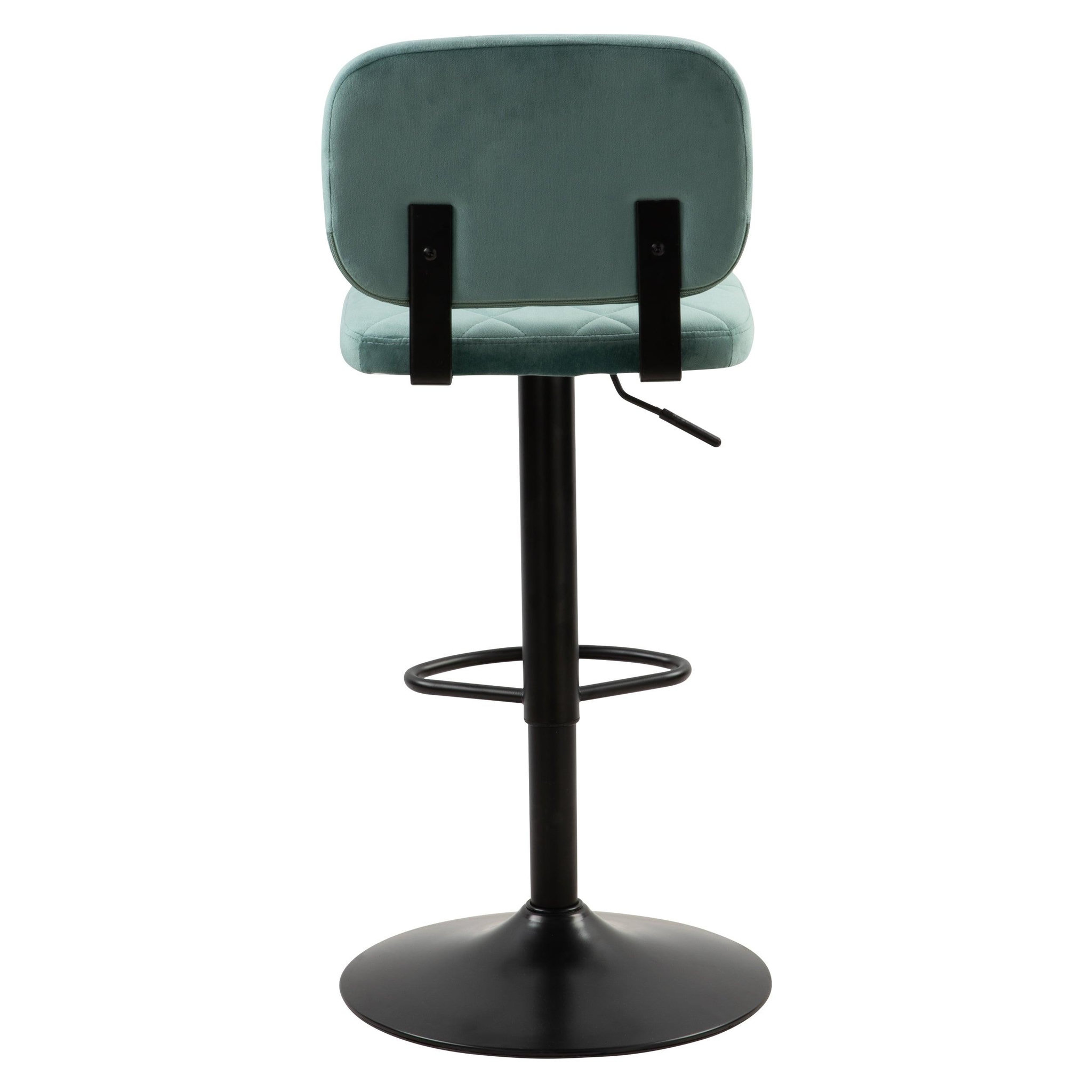 Voir la diapositive 3 : MAISON PAVANE Lot de 2 chaises de bar réglables 60/81 cm en velours vert d'eau-viktor