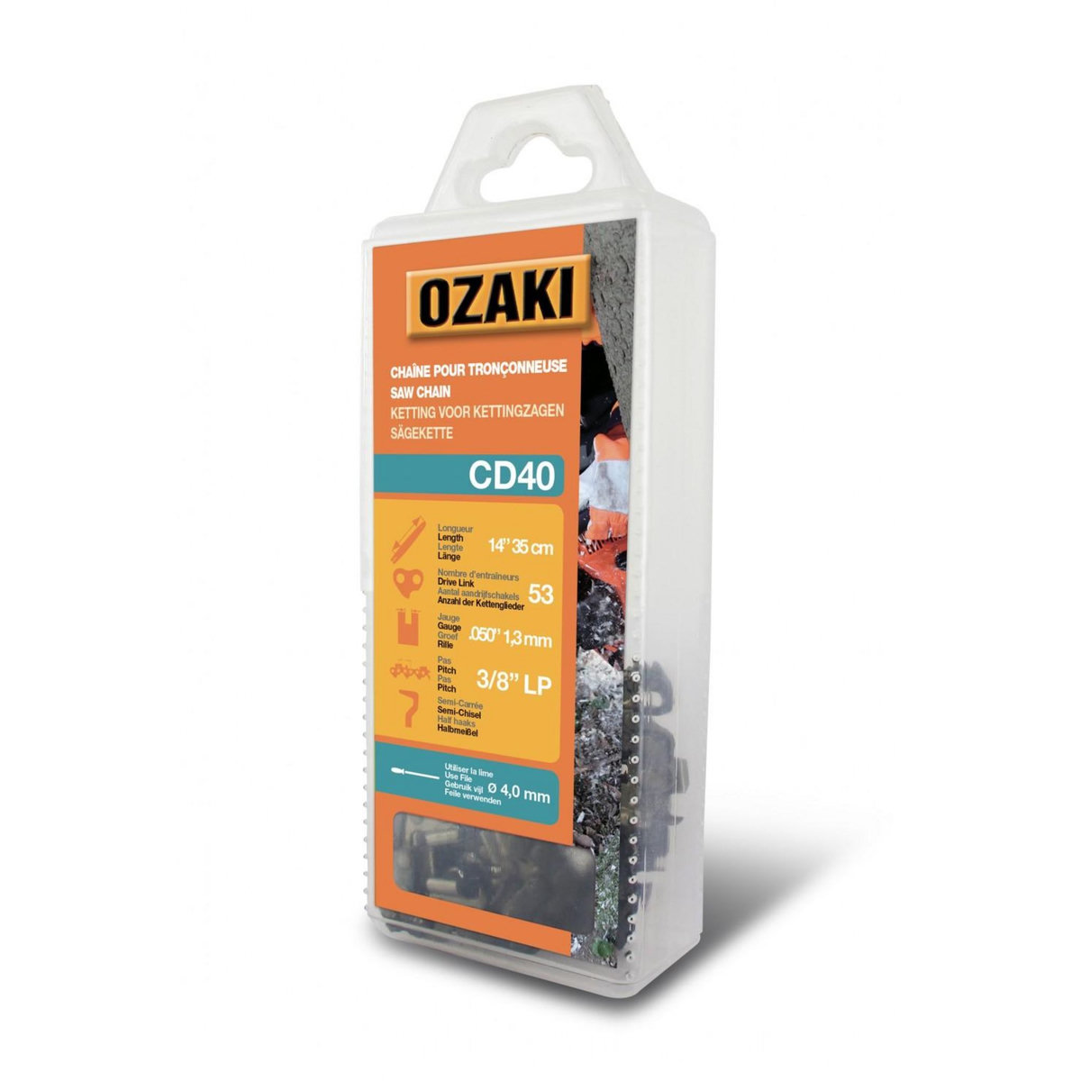 OzaKI Chaîne de tronçonneuse OZAKI semi carrée: .3/8 LP .050 (1,3mm) 53 entraîneurs