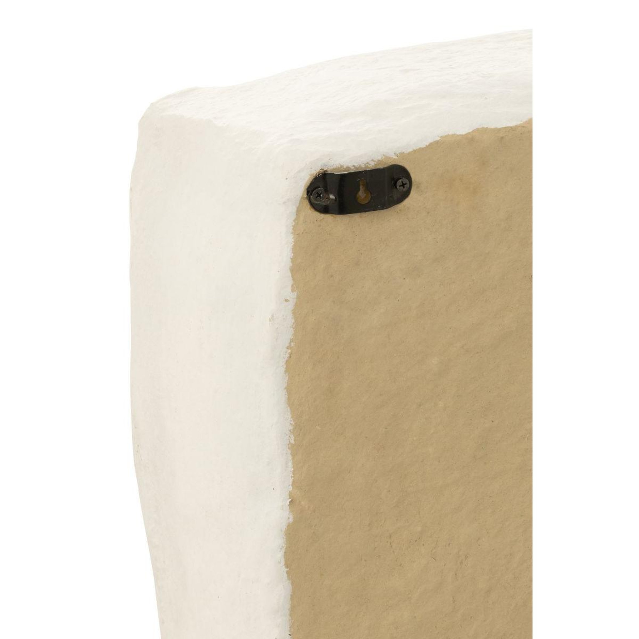 Voir la diapositive 3 : J-LINE Étagère murale en papier mâché  flint  80cm blanc