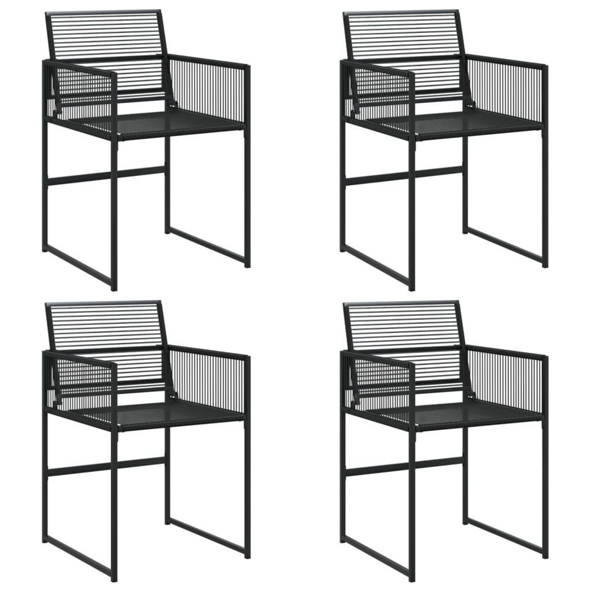 VIDAXL Chaises de jardin lot de 4 noir resine tressee