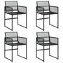 Voir la diapositive 2 : VIDAXL Chaises de jardin lot de 4 noir resine tressee