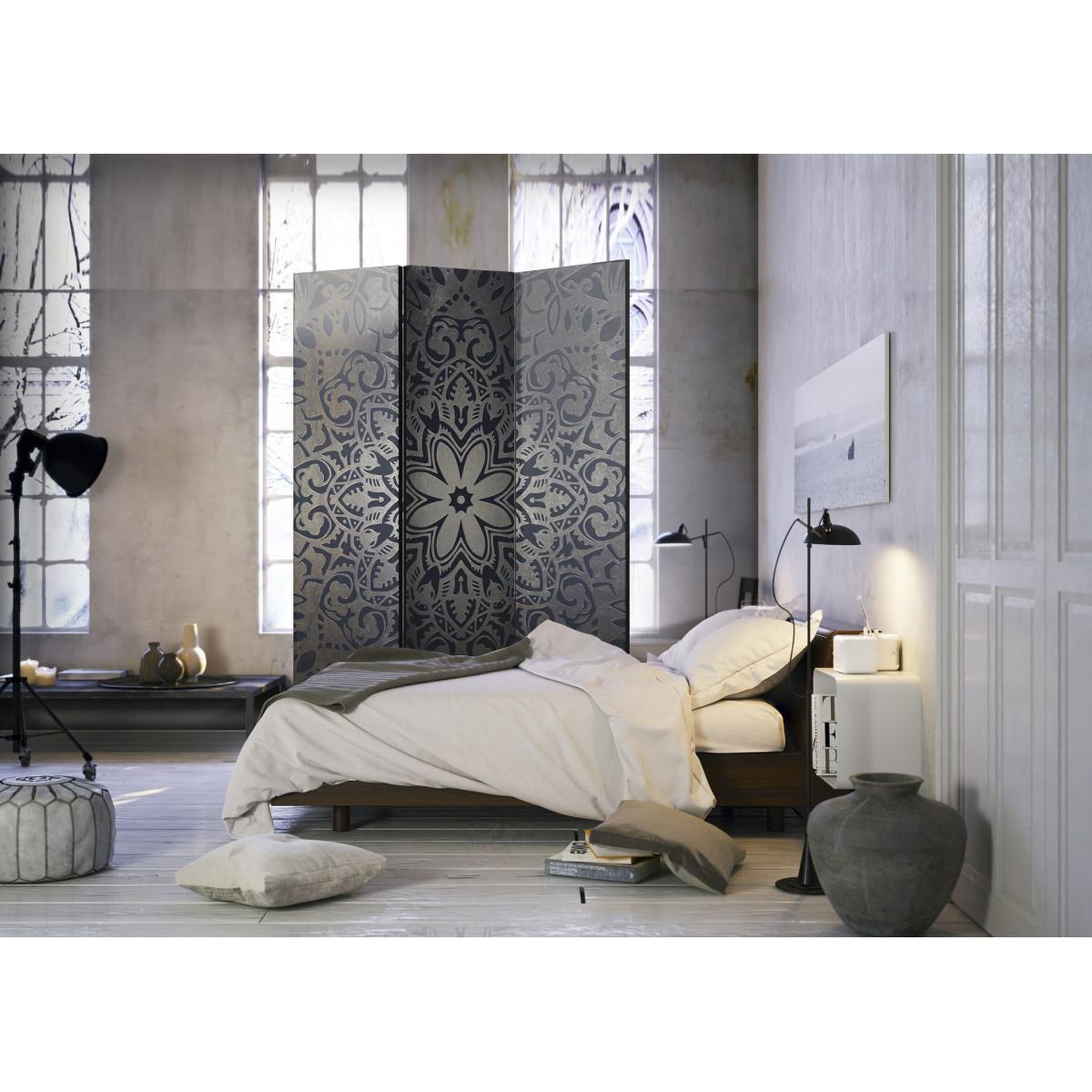Voir la diapositive 2 : Paris Prix Paravent 3 volets  iron flowers  135x172cm