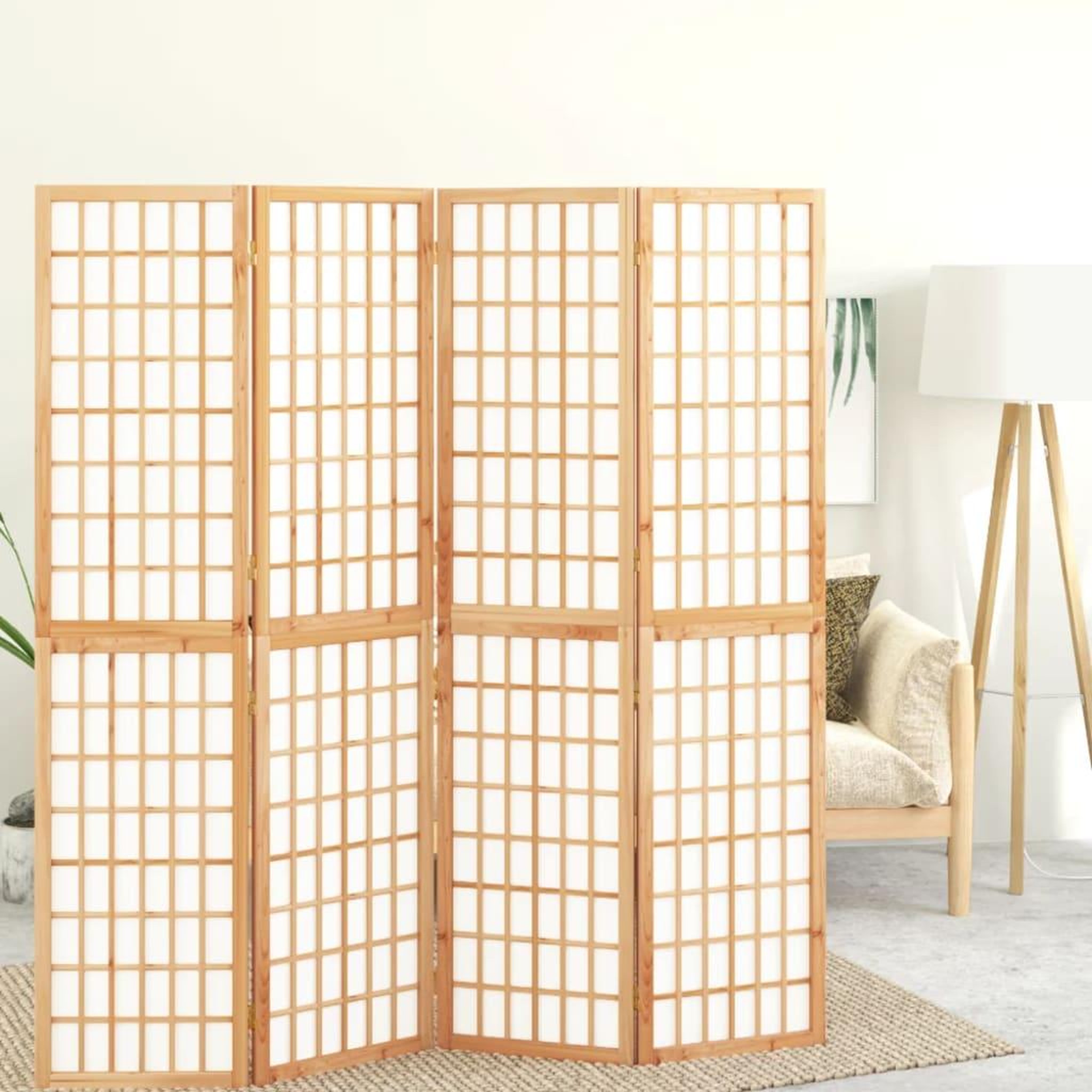 Voir la diapositive 1 : VIDAXL Cloison de separation pliable 4 panneaux 160x170 cm