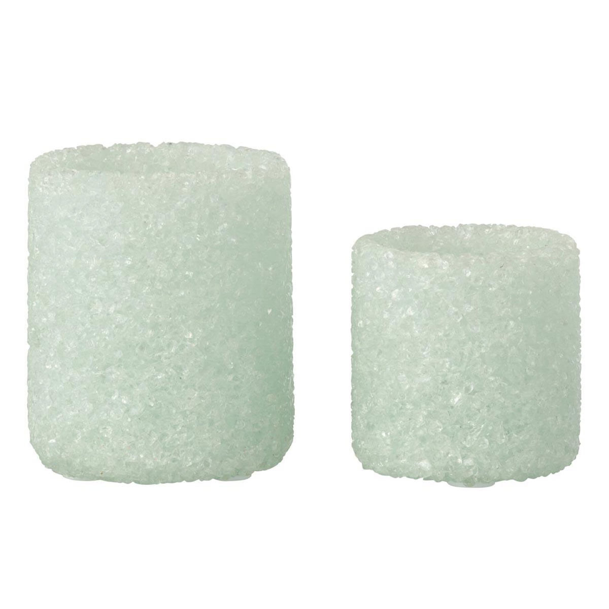 Paris Prix Lot de 2 Photophores en Verre  Pierre  9cm Blanc