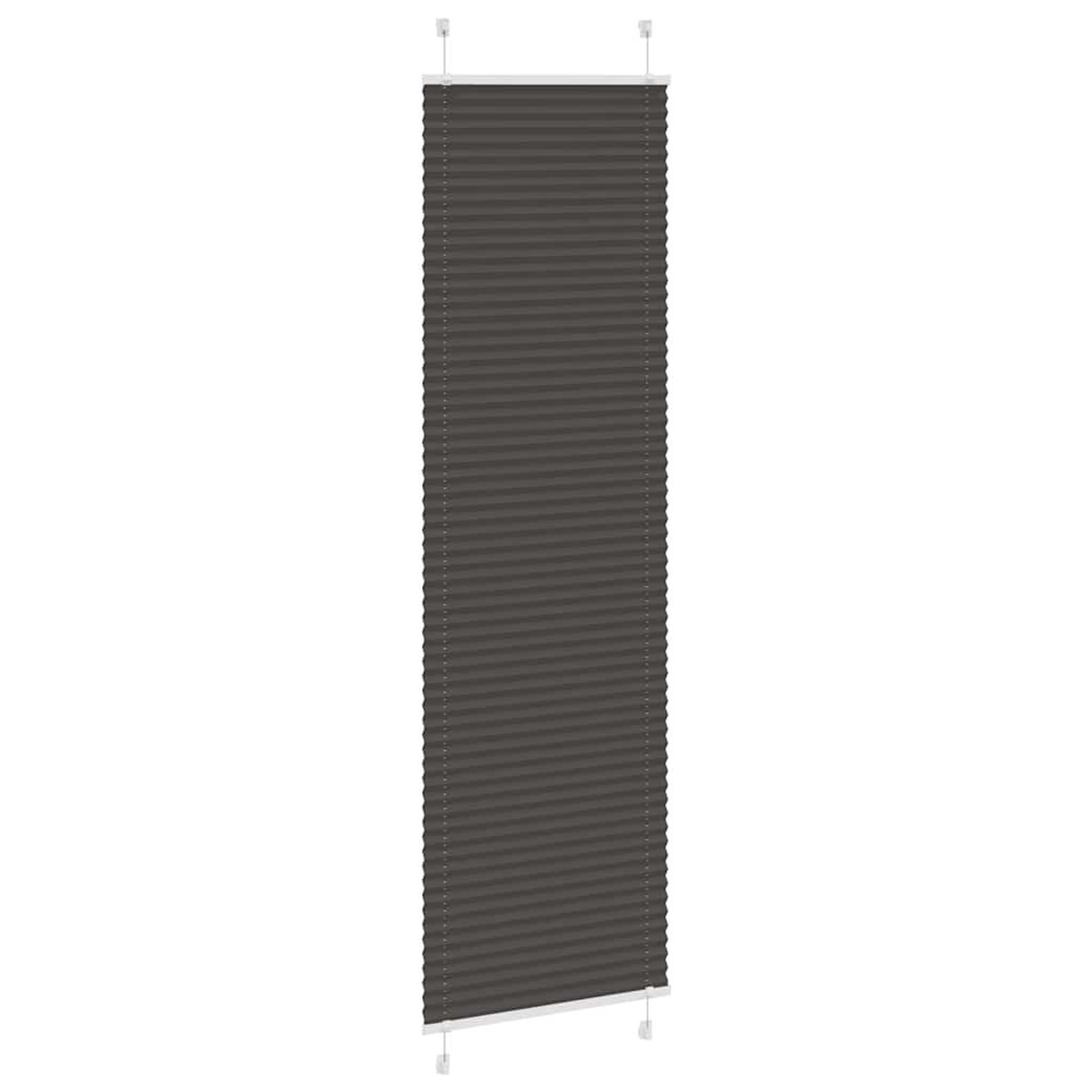 Voir la diapositive 3 : VIDAXL Store plisse noir 55x200 cm largeur du tissu 54,4 cm polyester