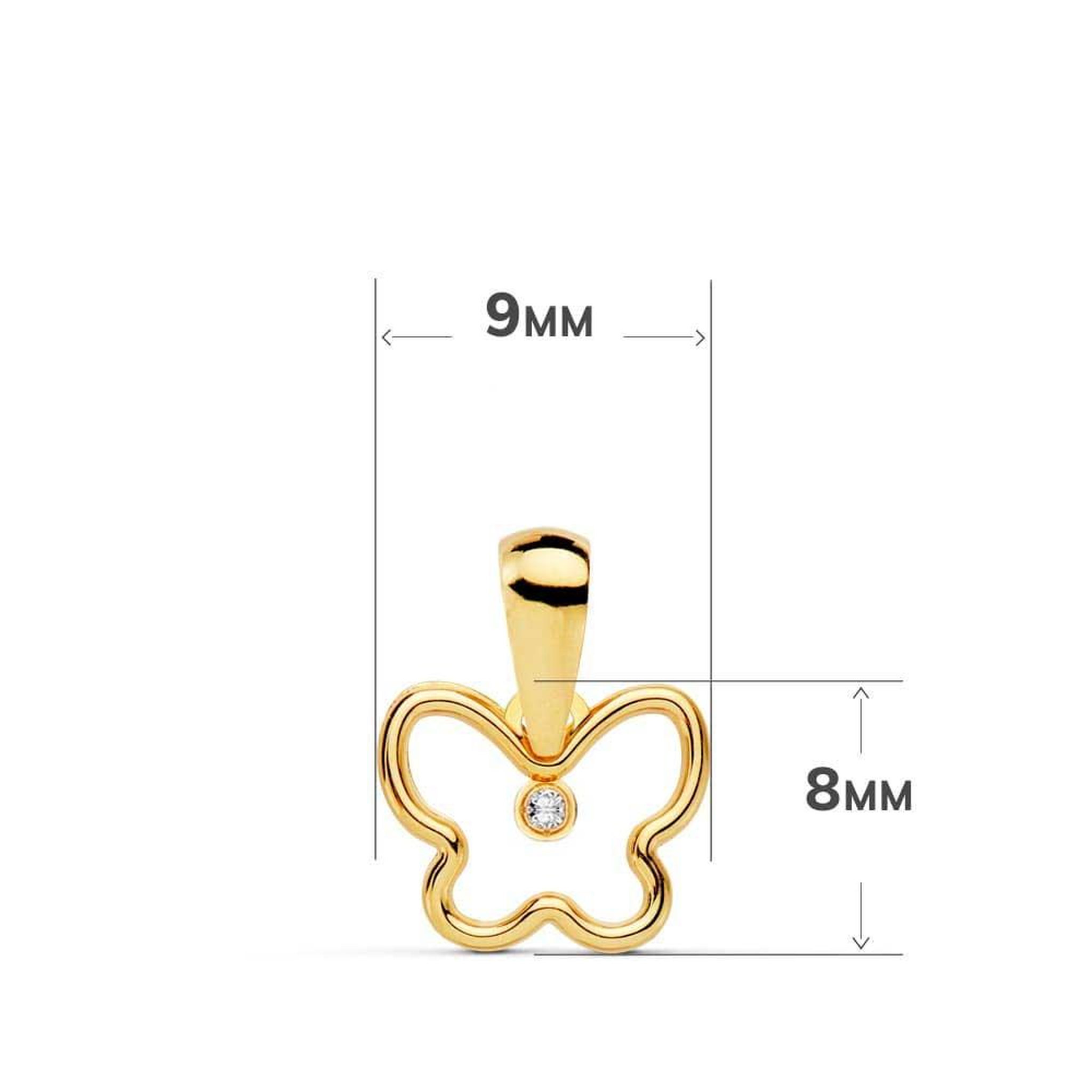 Voir la diapositive 4 : L'ATELIER D'AZUR Collier - Pendentif Or 18 Carats 750/000 Jaune Motif Papillon - Chaine Dorée