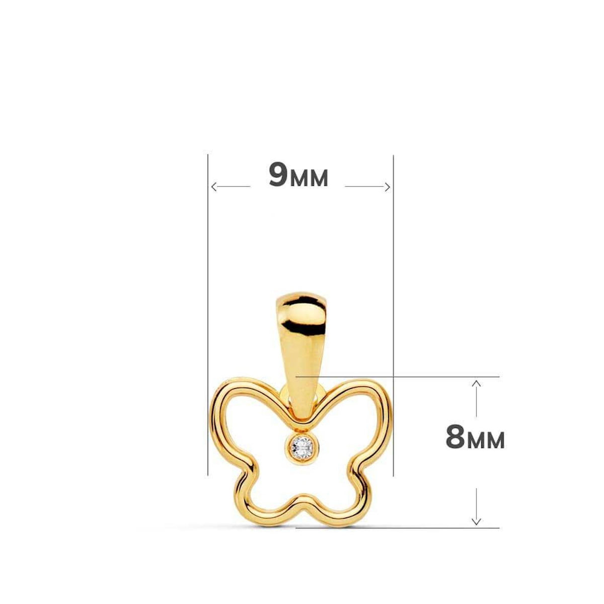 L'ATELIER D'AZUR Collier - Pendentif Or 18 Carats 750/000 Jaune Motif Papillon - Chaine Dorée
