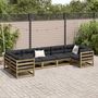 Voir la diapositive 3 : VIDAXL Salon de jardin 7 pcs avec coussins bois de pin impregne