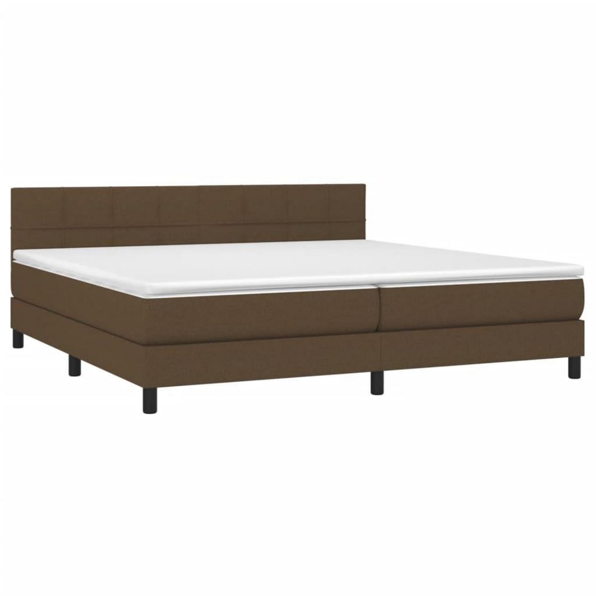 VIDAXL Sommier a lattes de lit matelas et LED Marron fonce 200x200 cm