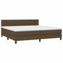 Voir la diapositive 3 : VIDAXL Sommier a lattes de lit matelas et LED Marron fonce 200x200 cm