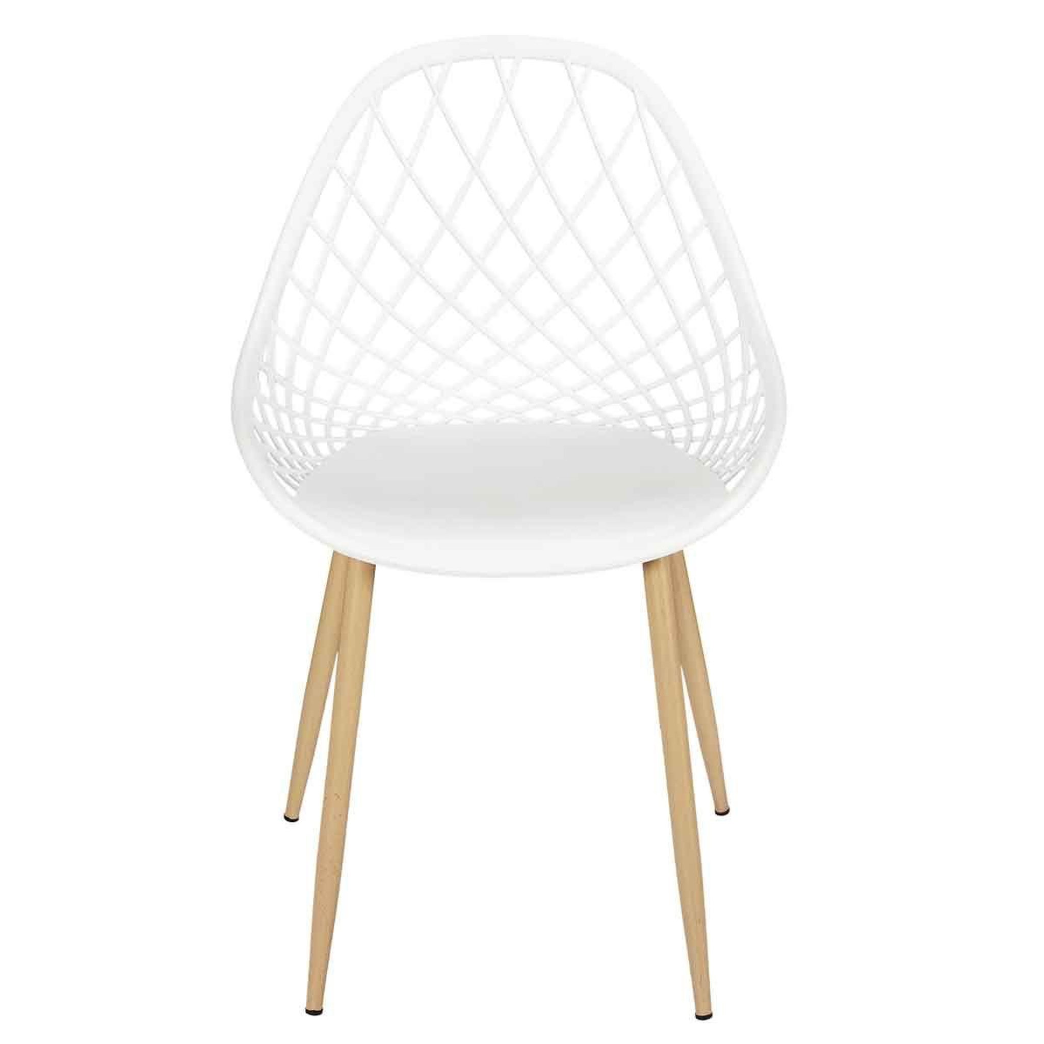 Voir la diapositive 3 : The Home Deco Factory Lot de 4 chaises design  malaga  80cm blanc
