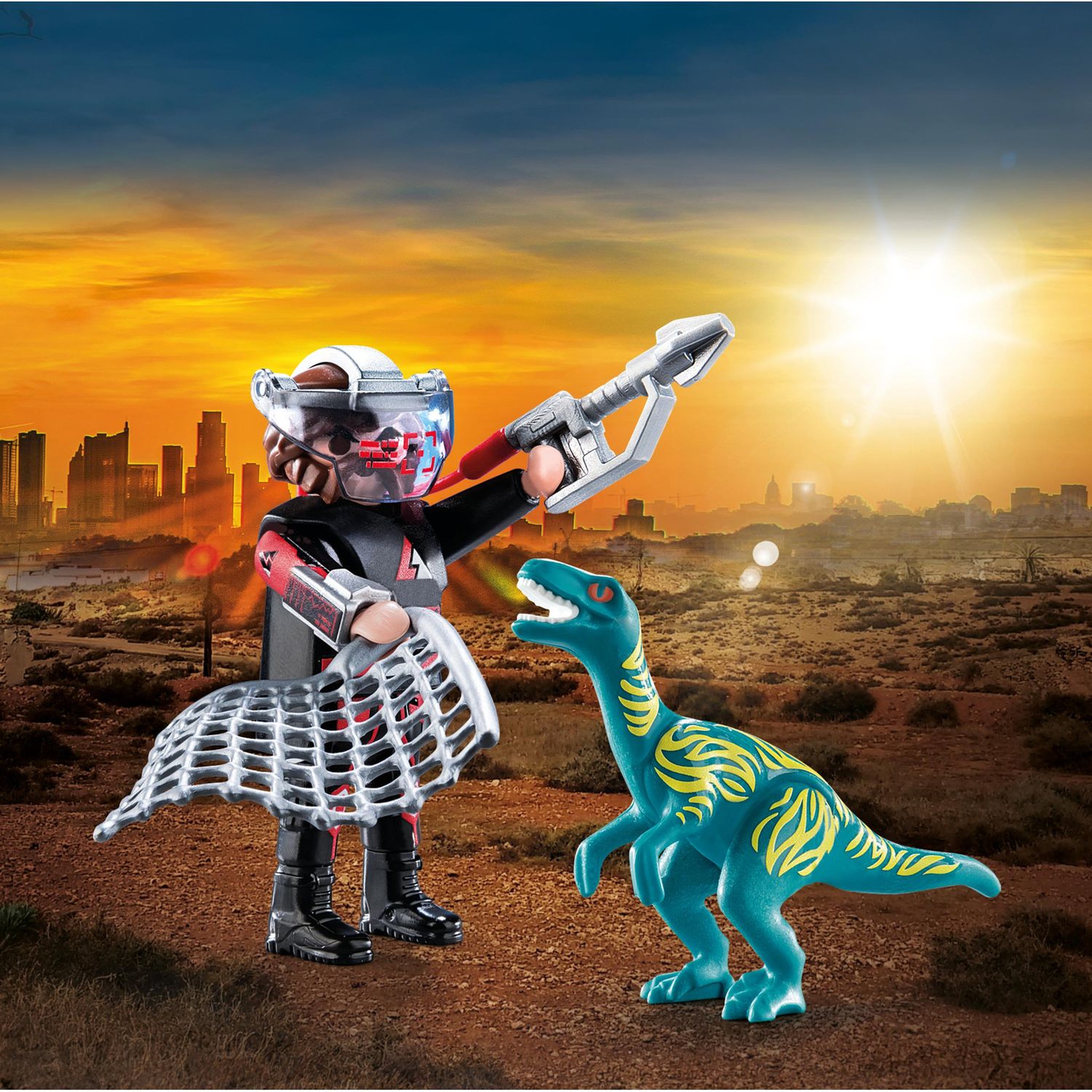 Voir la diapositive 3 : PLAYMOBIL 70693 - Wildlife - Duo Braconnier vélociraptor 